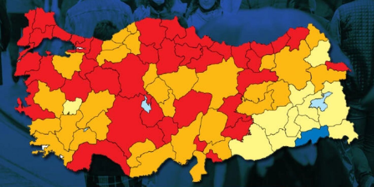 Risk haritasında 1 haftada 14 il daha kızardı! Tek mavi Şırnak kaldı!