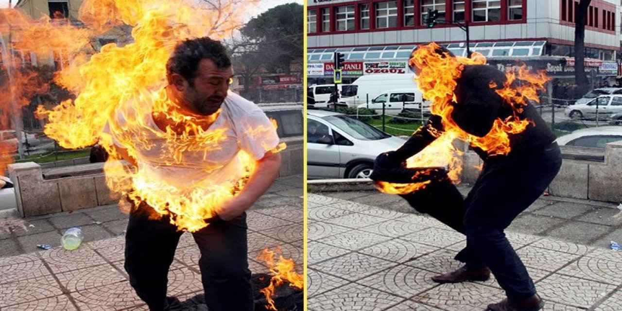Dolandırıldığını söyleyip kendini ateşe vermişti! İşte bu "dehşet" fotoğraftaki adam konuştu!
