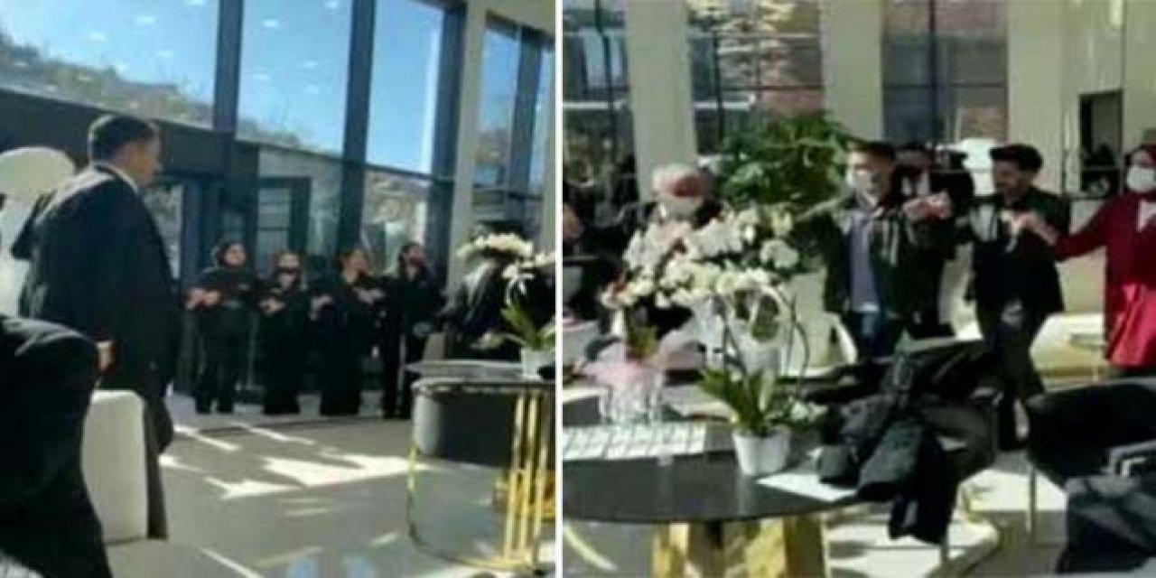 Pes dedirten görüntü! Maskeyi mendil yapıp halay çektiler!