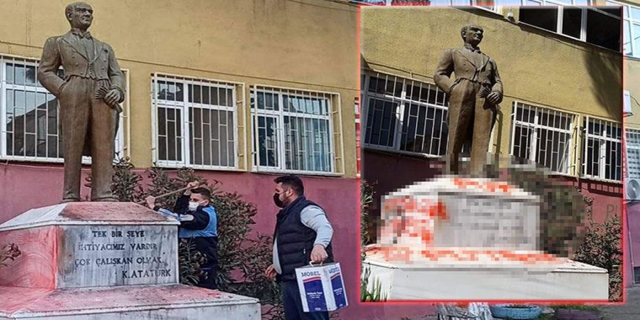 Görüntülerden tespit edildi! Atatürk heykel ve büstlerine saldıran kişi bulundu!
