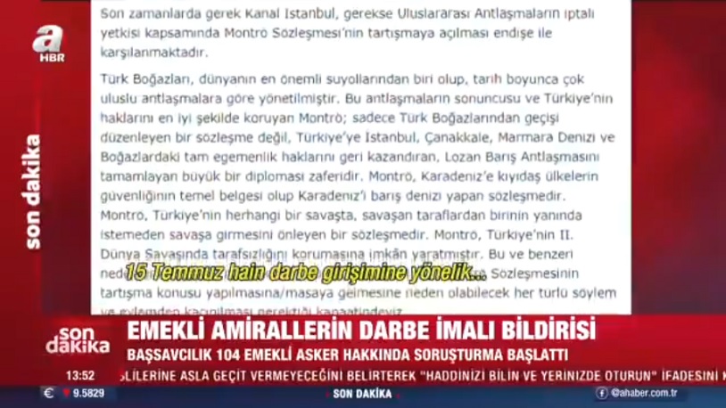 Yargıtay üyesi Ali Doğan A Haber'de amirallerin bildirisine tepki gösterdi!