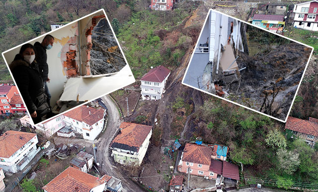 Zonguldak'ta heyelan: 3 bina tahliye edildi