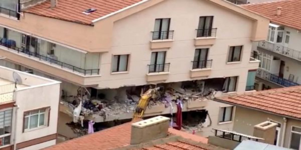 İnşaat kazısında temeli kaymıştı... Yıkım başladı! Mansur Yavaş'tan açıklama: Kimse mağdur edilmeyecek