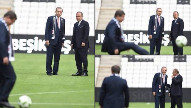 Vodafone Park Stadyumu’nda çekilen bir fotoğrafı paylaştı... Zafer Arapkirli'den esprili Erdoğan - Davutoğlu paylaşımı