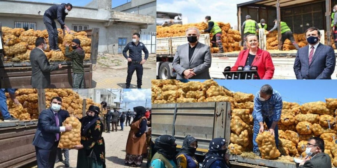 "Patates-soğan" dağıtımı şova dönüştürüldü!  Görüntülere sosyal medyada tepki yağdı! AKP'li isim bile eleştirdi...