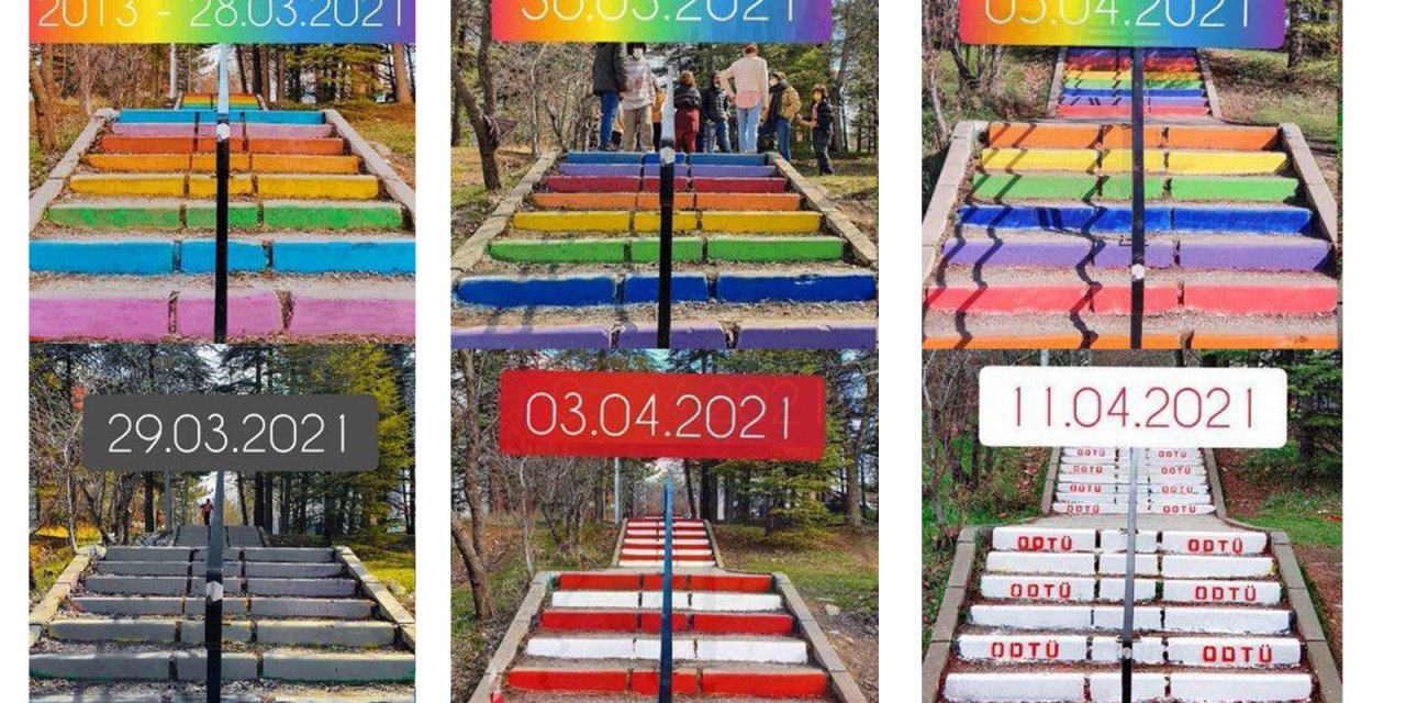ODTÜ'lü öğrencilerden yönetime "merdiven" tepkisi! "Bu komik inatlaşma karşısında söyleyecek sözümüz kalmadı, boya satın almaktan paramız da"
