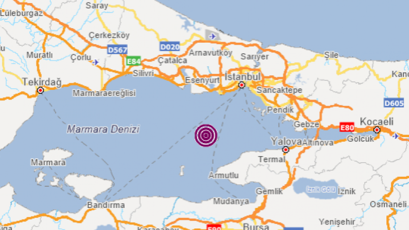 Marmara Denizi'nde Yalova açıklarında korkutan deprem