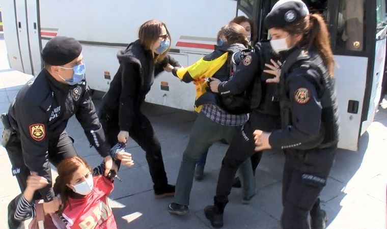 Bakırköy 1 Mayıs açıklaması için toplanmışlardı! Polis 'pandemi' yasaklarını gerekçe gösterip gözaltına aldı