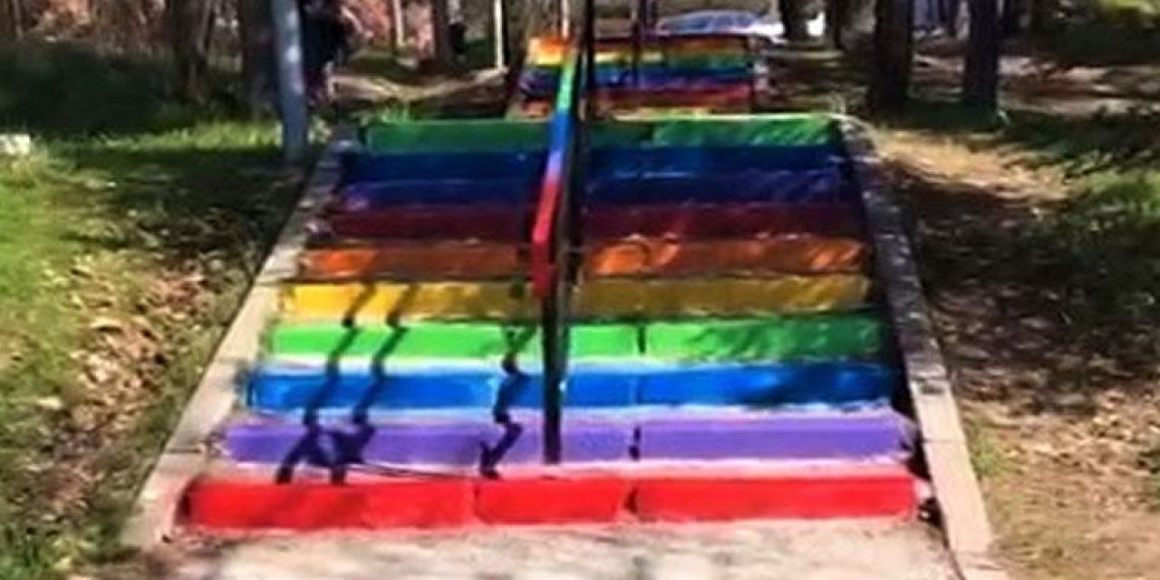 Pes etmiyorlar! ODTÜ'de öğrenciler, merdivenleri bir kez daha boyadı!