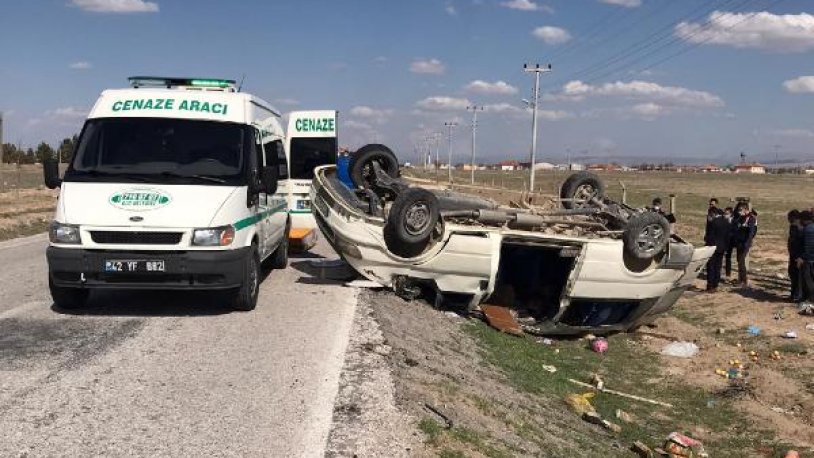 Konya'da feci kaza! Tarım işçilerini taşıyan minibüs takla attı
