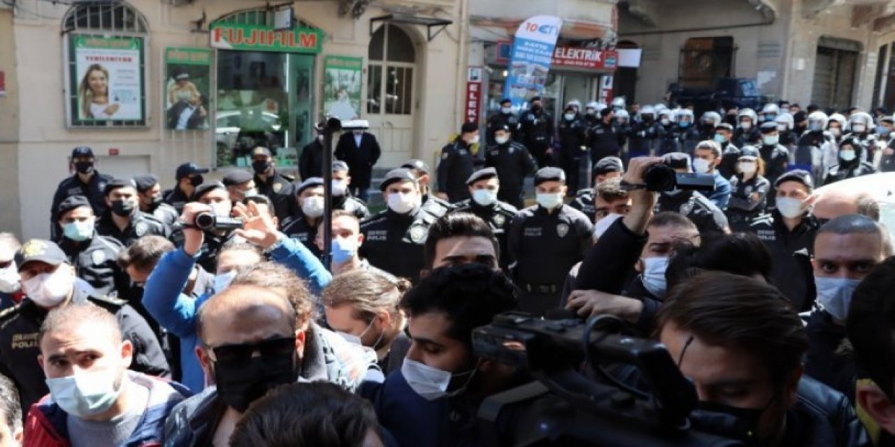 HDP'nin İstanbul'daki Kobani davası açıklamasına polis müdahalesi! Gözaltılar var...