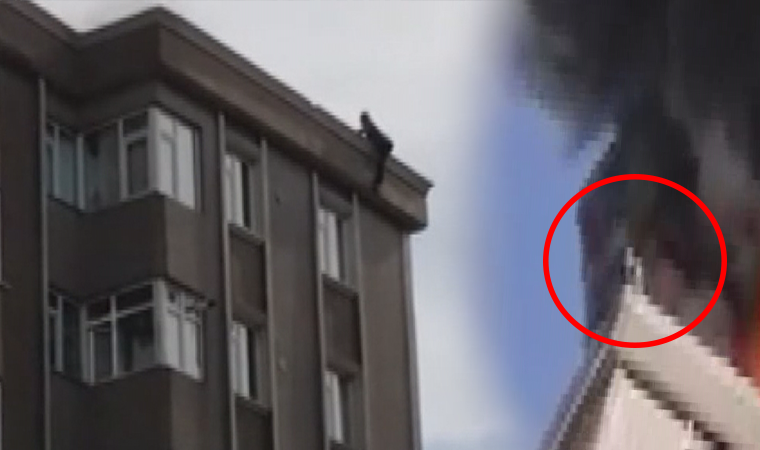 Bağcılar'da can pazarı: Kendini aşağıya bıraktı