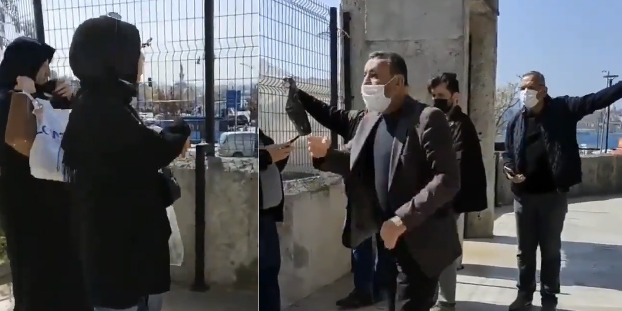 Camiye girmek isteyen kadına, kadın olduğu için izin verilmedi