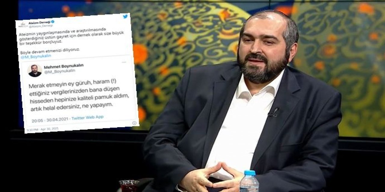 Ateizm Derneği'nden Mehmet Boynukalın'a teşekkür! Gösterdiğiniz üstün gayret için...