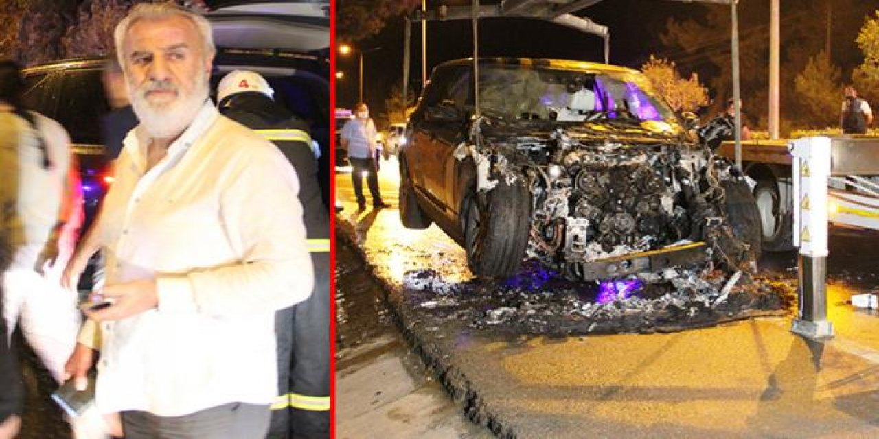 Lüks cipi alev topuna döndü! Eski milletvekili yanan araçtan canını zor kurtardı!