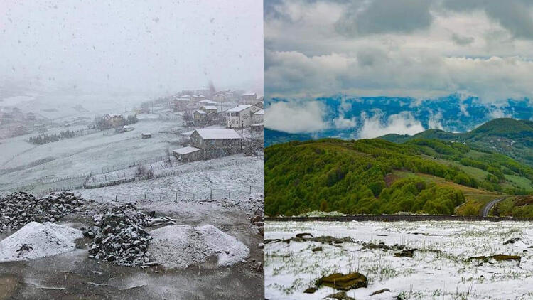 Karadeniz mayıs ayında beyazlara büründü