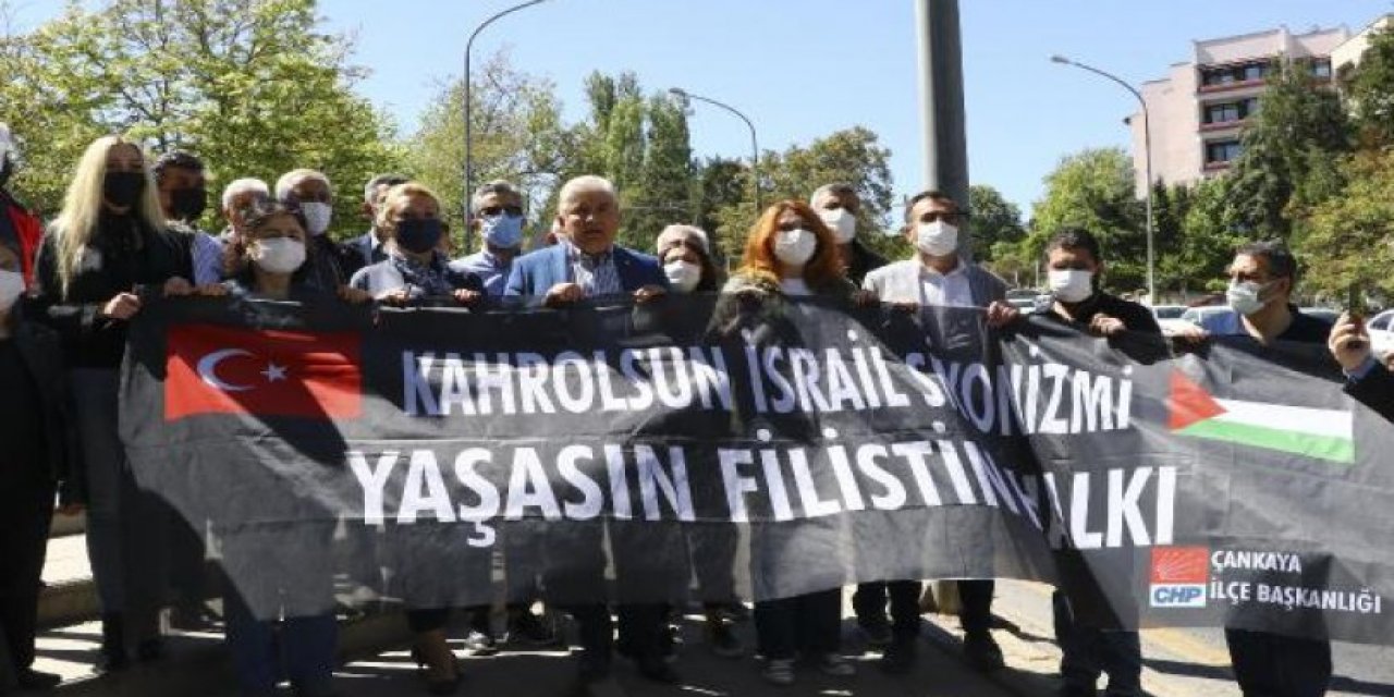 CHP'den İsrail Büyükelçiliği'ne siyah çelenk!