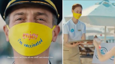 Skandal 'güvenli turizm' reklamı! Turistlerin göreceği Türkler 'Ben aşılandım' maskesi takacak