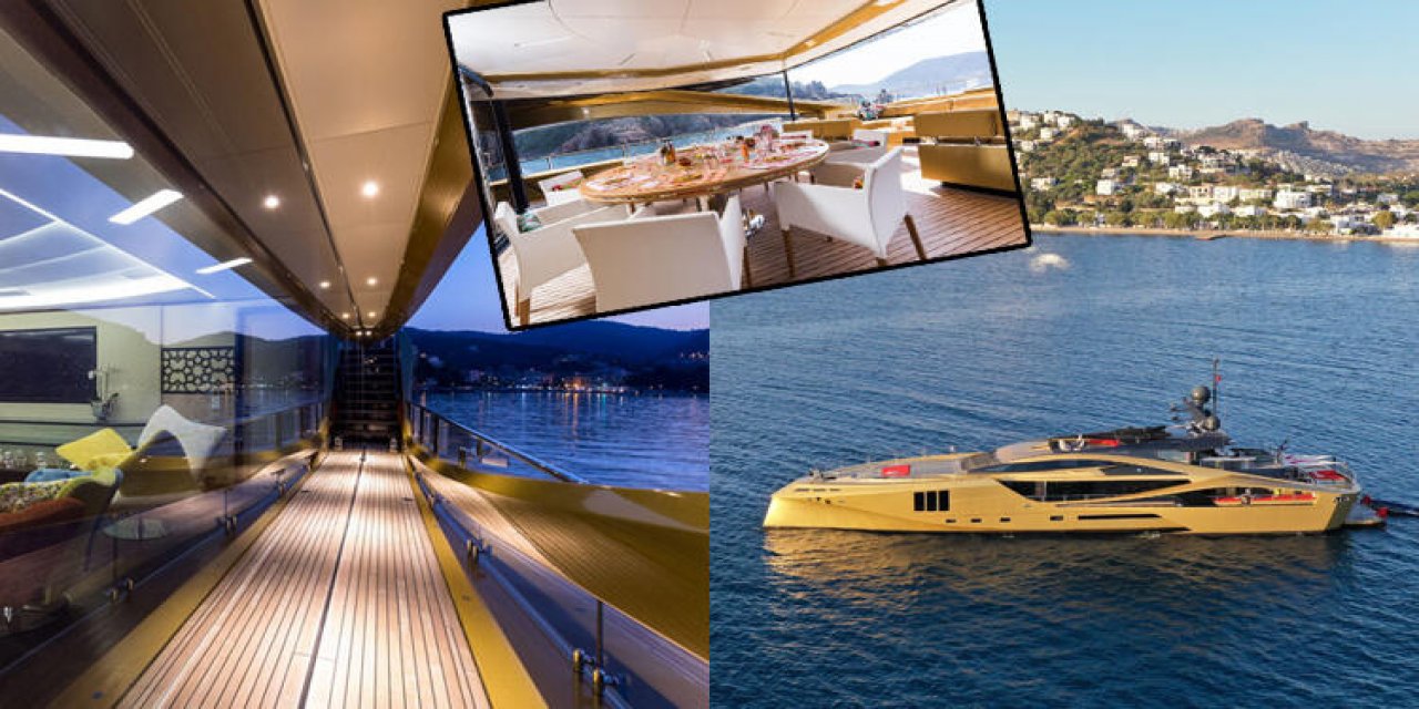 48 metre uzunluğunda, içinde yok yok.... Mega yat Bodrum'a demirledi