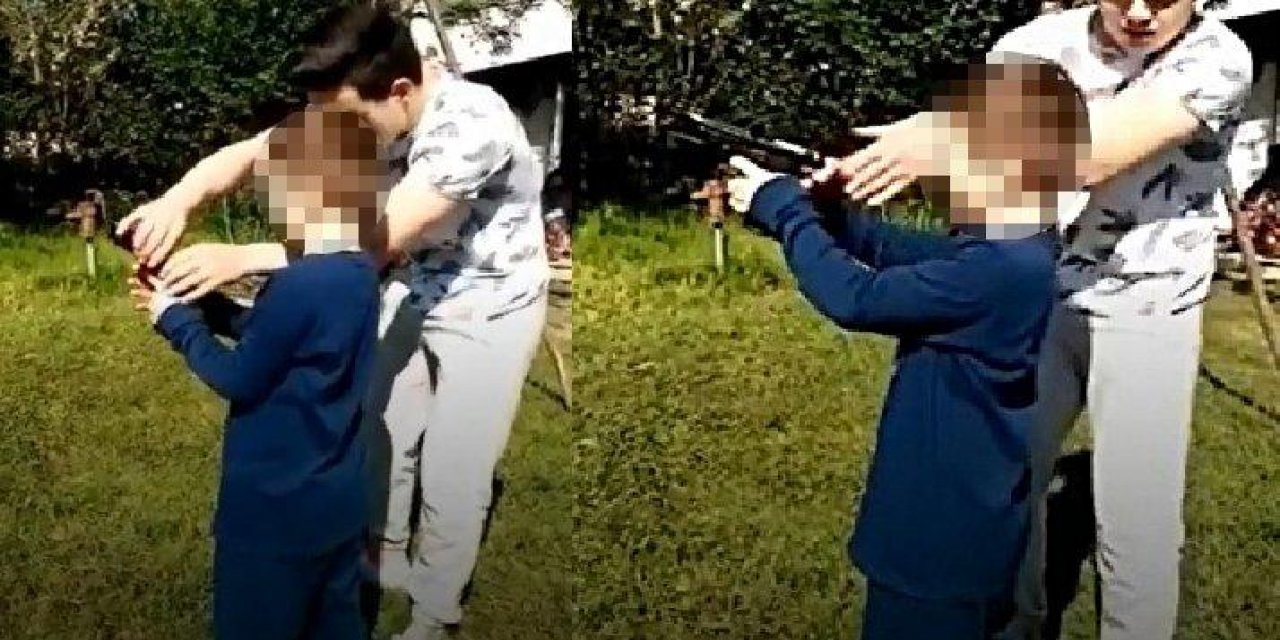 İşte sosyal medyayı ayağa kaldıran o görüntü... Dayısı tabancayla ateş ettirdi, babası görüntüledi!