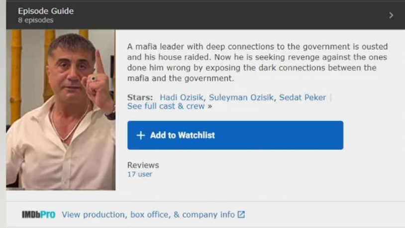 '2021’in en iyi serisi' Sedat Peker'in videoları IMDb listesine girdi!