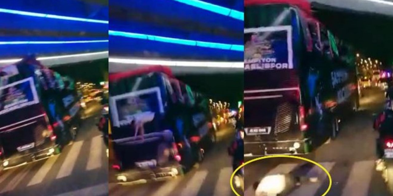 Şampiyonluk kutlamasında facia! Taraftarları selamlarken takım otobüsünden düştü!