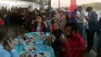 Gençlik ve Spor Bakanlığı'ndan skandal görüntüler! Boğaz'da sosyal mesafesiz fetih kutlaması yaptılar