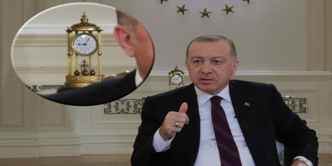 Canlı yayın olmadığı iddia edilmişti... Erdoğan'ın arkasındaki saatin sırrı çözüldü!