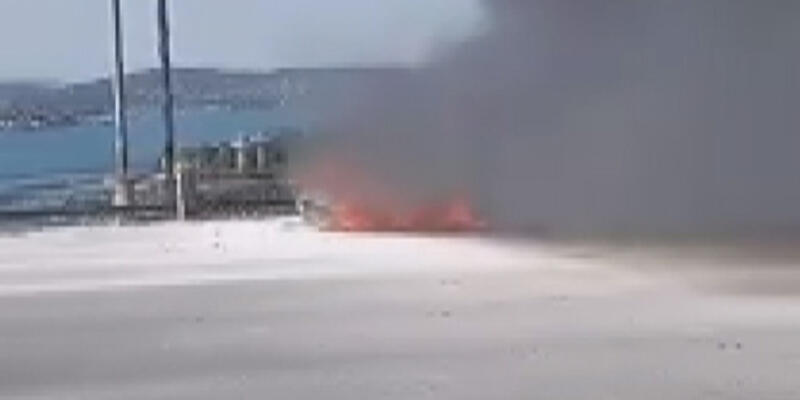 İstanbul 2. Köprü'de otomobil yanıyor!