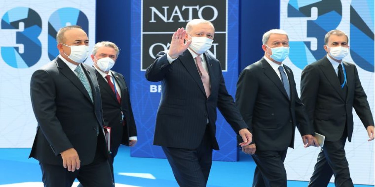 Erdoğan NATO karargahında...   Peşe peşe görüşmeler...