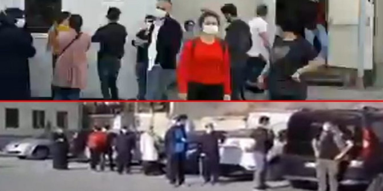 İstanbul'da korkutan manzara! Yüzlerce insan koronavirüs testi için sıra bekledi...