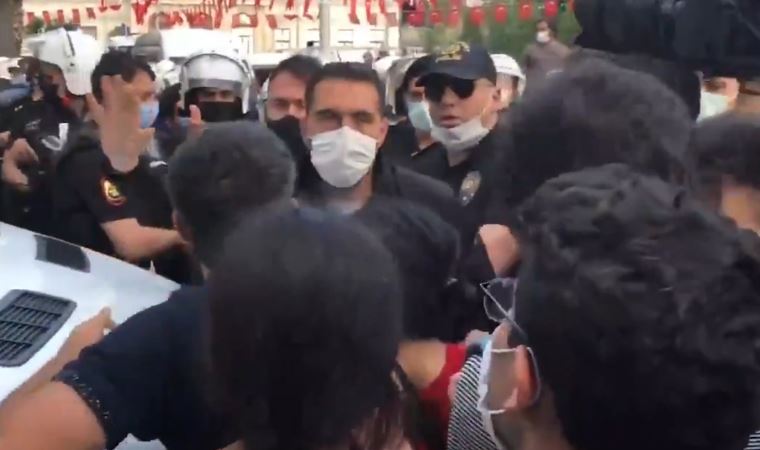 HDP'ye yönelik saldırıyı protesto edenlere polis müdahalesi