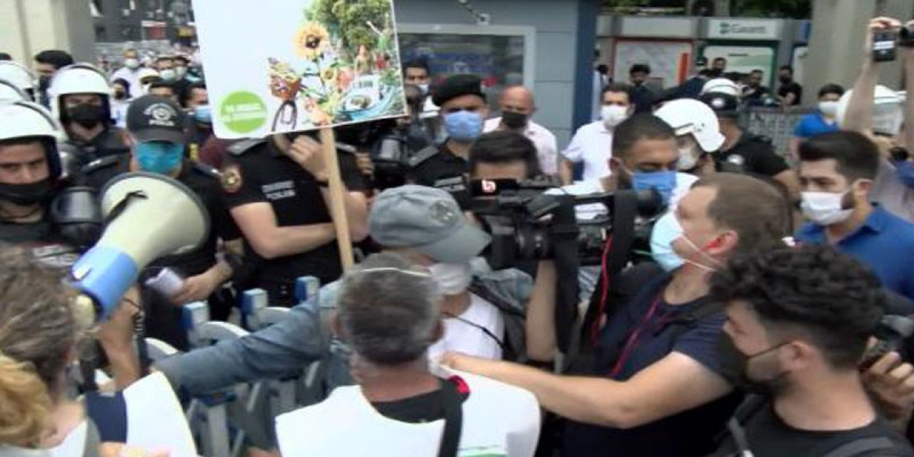 İstanbul'da "Kanal İstanbul" protestosu! Yürüyüşe izin verilmedi!