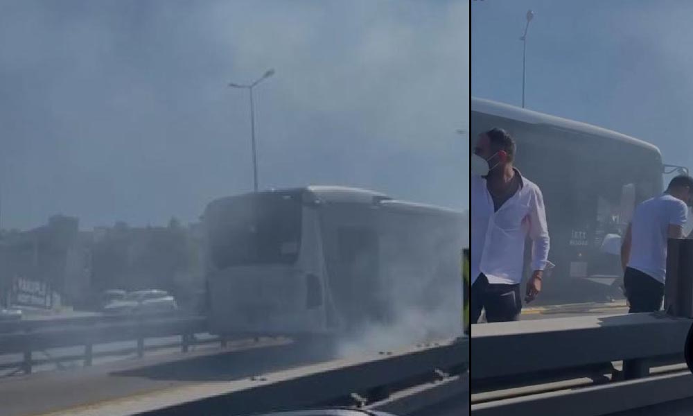 İstanbul'da panik dolu anlar! Metrobüsten dumanlar yükseldi, yolcular tahliye edildi