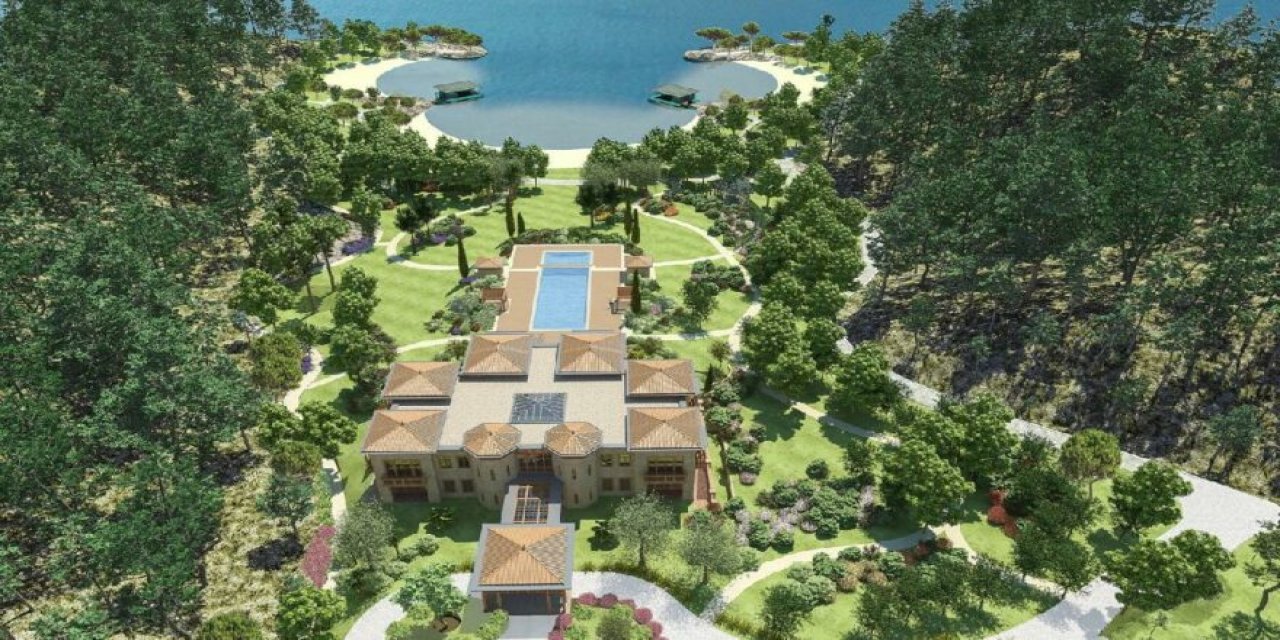 Herkes merak ediyordu... Mimarı görselleri paylaştı!  İşte 92 dönümlük araziye kurulan Marmaris’teki "Yazlık Saray"