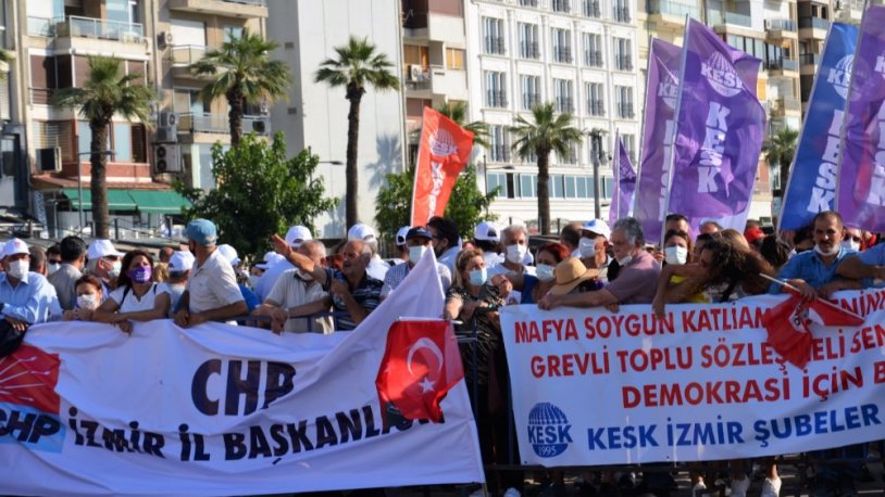 Emek ve Demokrasi Güçleri İzmir'de miting düzenledi! 'Demokrasi için bir nefes'