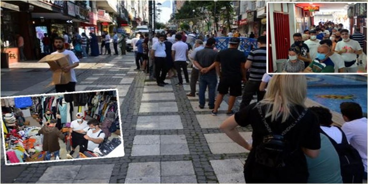 Herkes oraya akın etti! Uçakta unutulan eşyaları alma kuyruğu caddeye taştı!