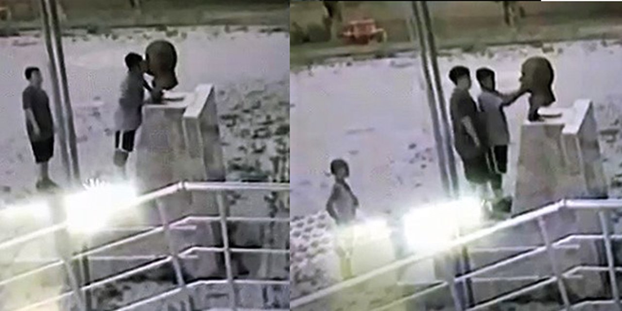 Okul müdürü kamera kayıtlarını incelerken fark etti! Öğrencilerin Atatürk sevgisi duygulandırdı!