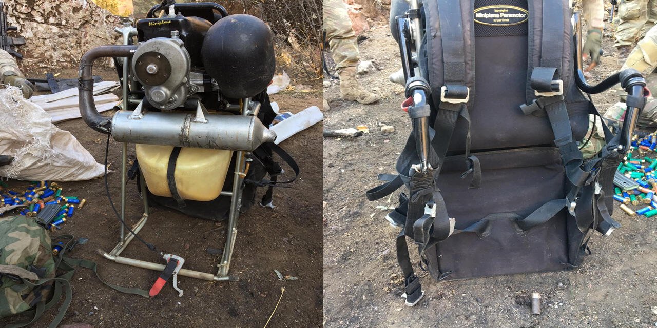 Teröristler paramotorla gelmiş