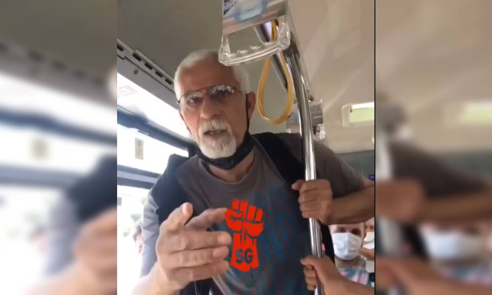 Otobüste bir kadının fotoğraflarını çekerken yakalandı; tacizci ifşa edildi