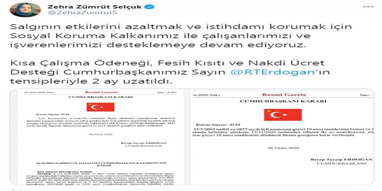 Kısa Çalışma Ödeneği 2 ay uzatıldı