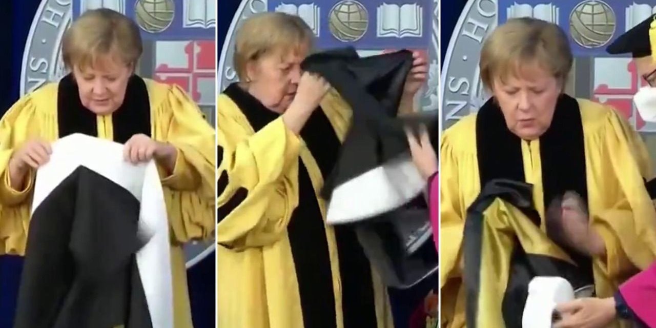 Bir türlü başaramadı... Merkel'in cübbeyle mücadelesi...