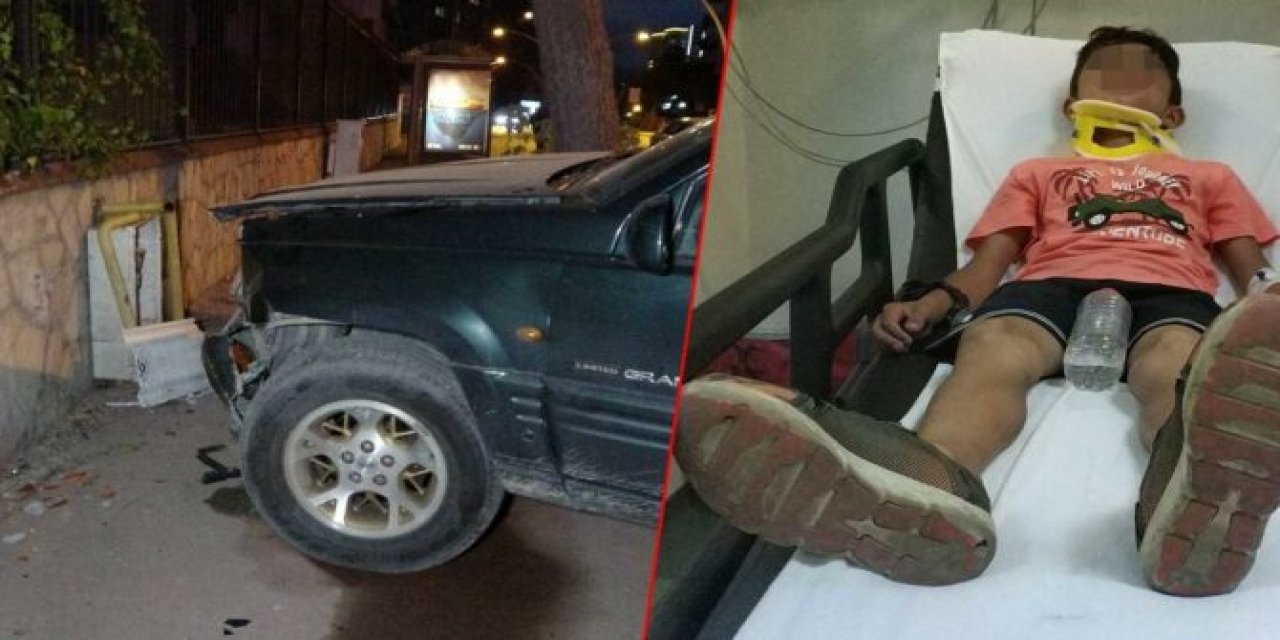 11 yaşında direksiyona geçti, babasının patronunun aracıyla kaza yaptı!