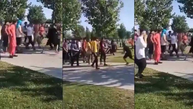 Bu görüntüler İstanbul'da çekildi! 35-40 kişi tekme tokat kavga etti
