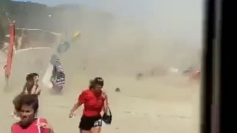 Antalya'da korkunç anlar! Hortum oluştu, yaralılar var