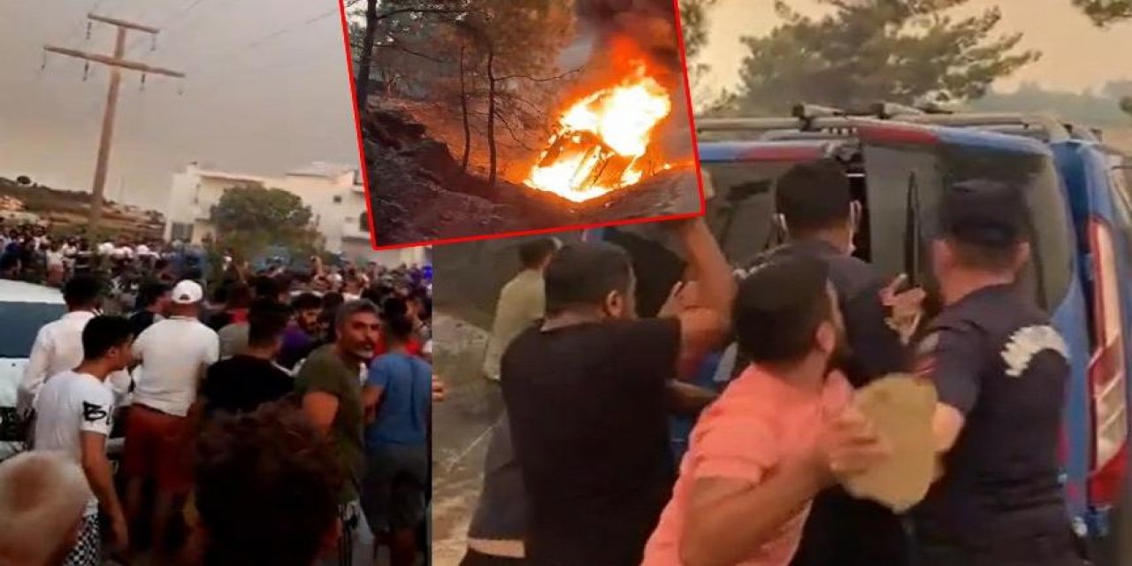 Yangın bölgesi karıştı... İki kişiyi linç etmeye kalktılar!