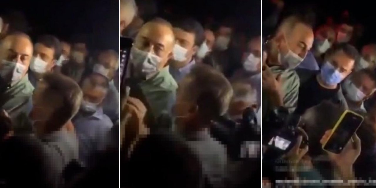 Yuhaladılar... Yangın bölgesini gezen Mevlüt Çavuşoğlu'na tepki!