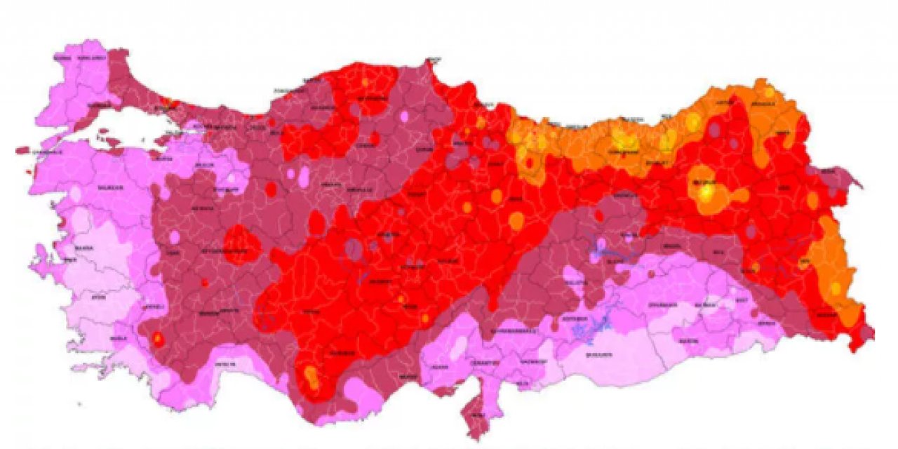 Aşırı sıcak hava alarmı!  Meteoroloji uyardı: İşte en yüksek sıcaklık haritası Mor renkli alanlara dikkat!