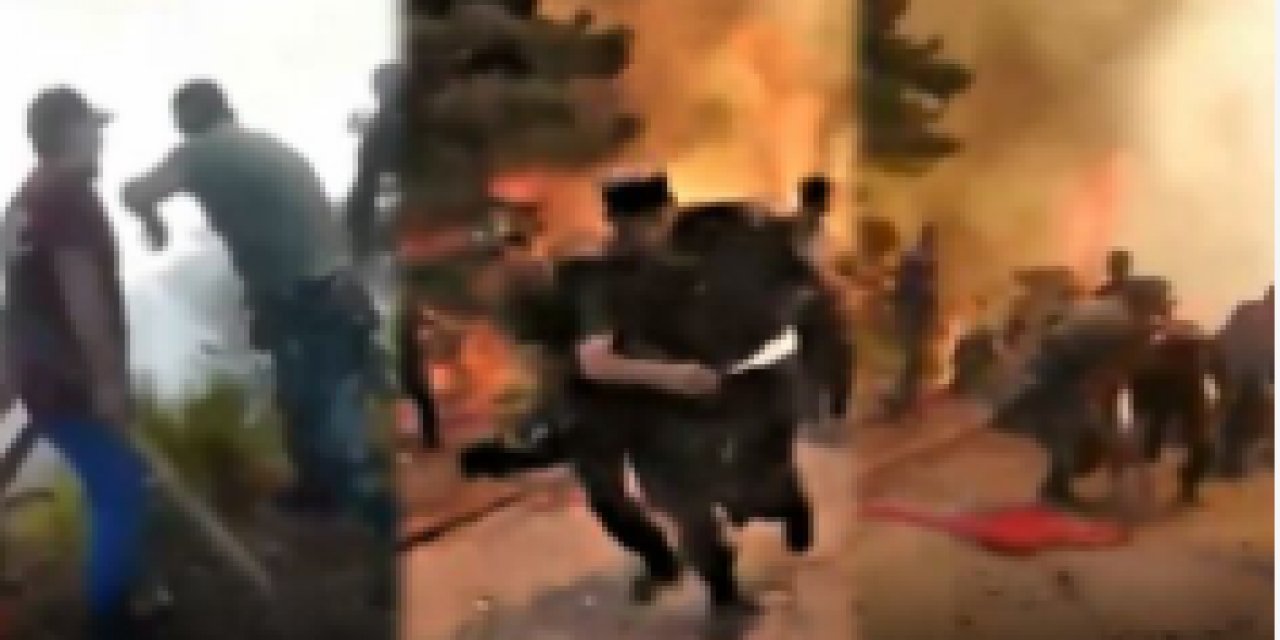 Alevler bir anda yükseldi...Marmaris’teki yangında dehşet anları! Azeri ekipler alevlerden zor kurtuldu!