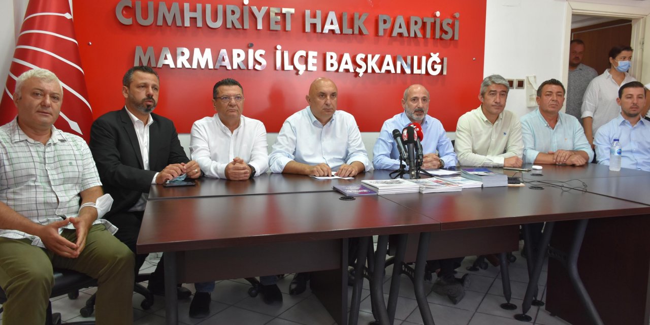 CHP heyetinden Marmaris'te açıklama: Ülkemiz 5 günde yangınlara teslim edildi